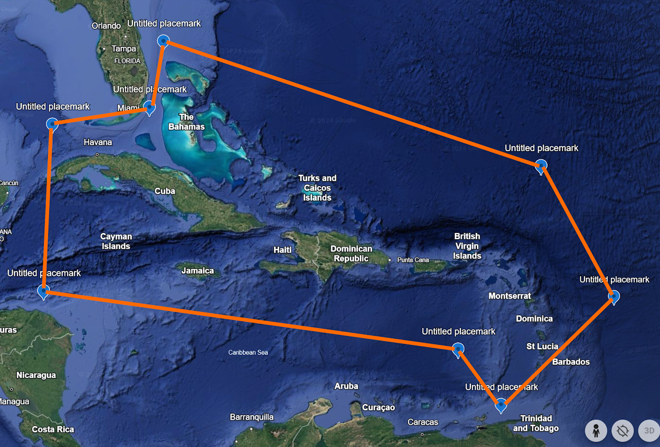 Figure 1. The GPS points associated with the WKT polygon in this example.